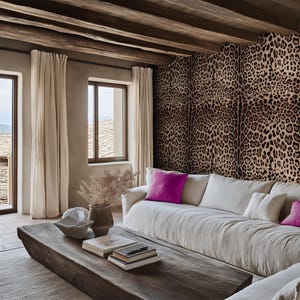 Leopardess Leopard Print Wallpaper - 10M x 70cm Roll / Samples Available. Animal Print Wallpaper in Statement Leopard Print