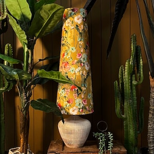 Hazy Meadow Velvet Oversized Cone Lampshades in Honey. Two Sizes Available. LIMITED STOCK
