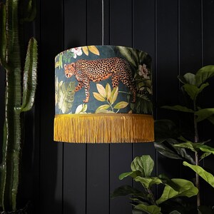 Jungalist Massive Leopard Lampshade With Fringing image 2