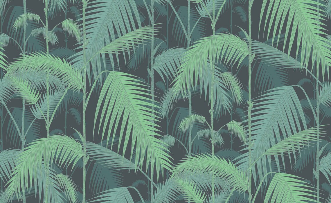 Cole & Son Palm Jungle Wallpaper Lampshade With Gold Lining Etsy