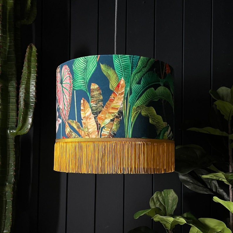 Magic Fruits Tropical Lampshade With Fringing image 1