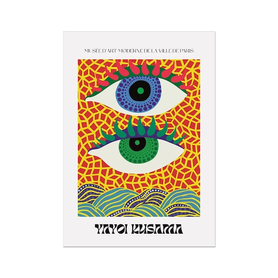 Kusama アートポスター A2版 Yayoi Kusama Print, Abstract Japanese Print, Exhibition