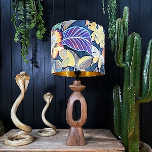 Swallowtail Velvet Lampshade With Gold Lining