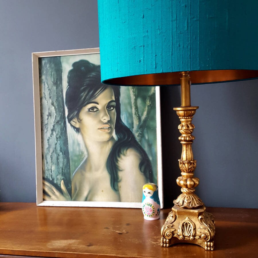 Teal and copper sales lampshade