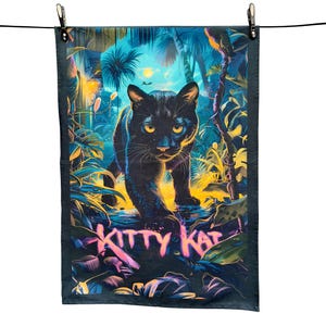Pano de prato Kitty Kat Cat - Utensílios de cozinha, presente de aniversário, presente de aniversário, amante de animais, senhora dos gatos, gatos, presente único, exclusivo