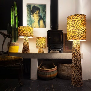 Handmade Velvet Luxe Leopard Print Portable Lamps. 3 Sizes Available ...
