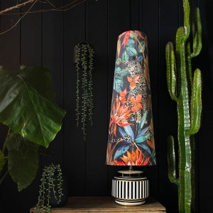 Fable Wild Leopard Velvet Oversized Cone Lampshades. Handmade to Order by Love Frankie