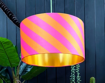 Tutti Frutti Helter Skelter Velvet Lampshades With Gold Foil Lining