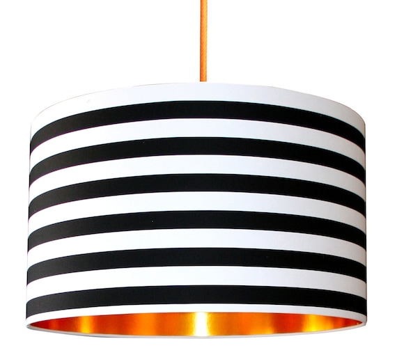 Circus Stripes Monochrome Lampshade With Gold Or Brushed Circus Stripes Monochrome Lampshade, What Do You Line A Lampshade With