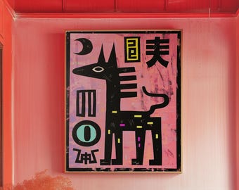 O Cavalo: Arte da Jornada - Pôster ou Tela - Moldura Disponível. Decoração de Parede, Tribal, Hieróglifos