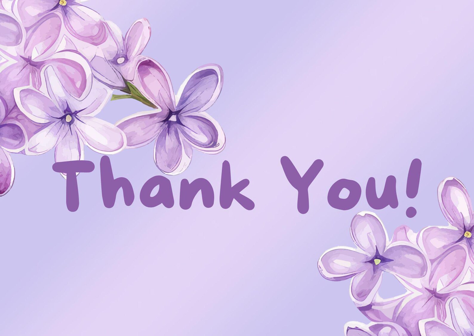 Purple Floral Thank You Card - Printable JPG| Elegant, Customizable ...