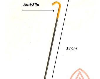 Ultralight Titanium Tent Pegs: Angled Hook Design, High Visibility