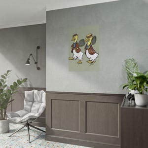 Charming Vintage Duck Rolled Poster - Fun Art for Home Decor, Nursery, Gifts, Wall Art, Collectibles