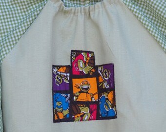Small kids art smock Child's art smock  Craft apron Long sleeve smock Waterproof kids apron Pre school age 3 to 4  Turtles
