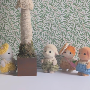 Baby Beret(with Ear Hole)& Romper Set for Calico Critters/Sylvanian Families image 1