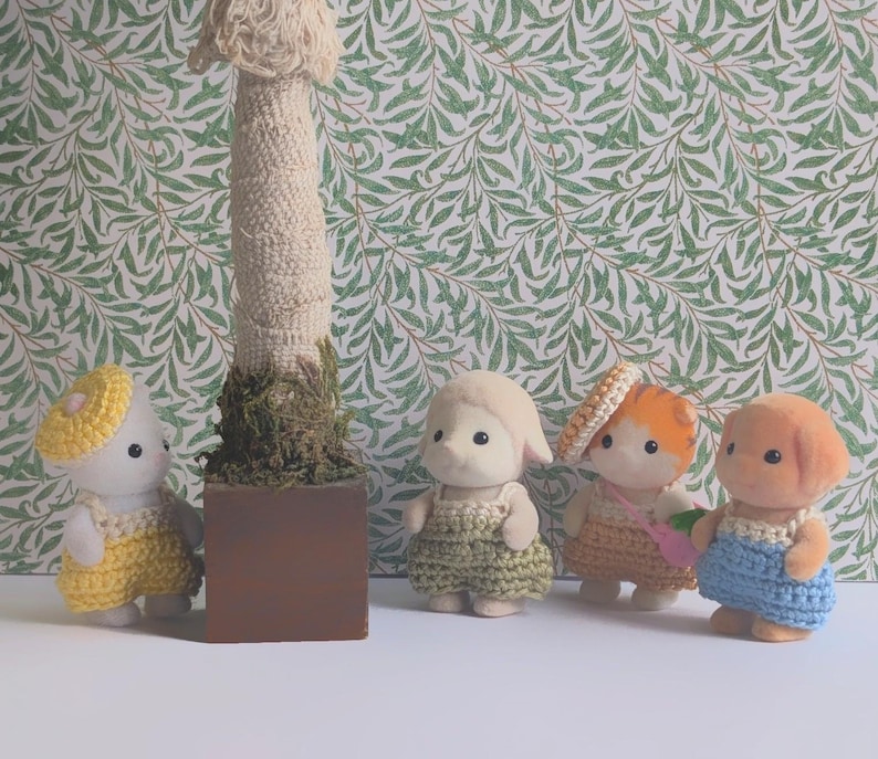 Baby Beret(with Ear Hole)& Romper Set for Calico Critters/Sylvanian Families image 1