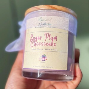 Sugar Plum Cheesecake Candle - Sweet Dessert Candle - Handmade Candle Gift - Plum Raspberry Candle Scent - Soy Wax Candle - Food Candle 10oz