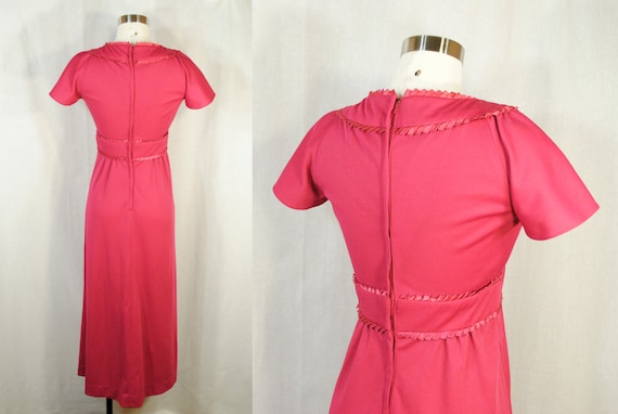 Vintage Grecian Maxi Dress - flutter ruffle sleev… - image 5