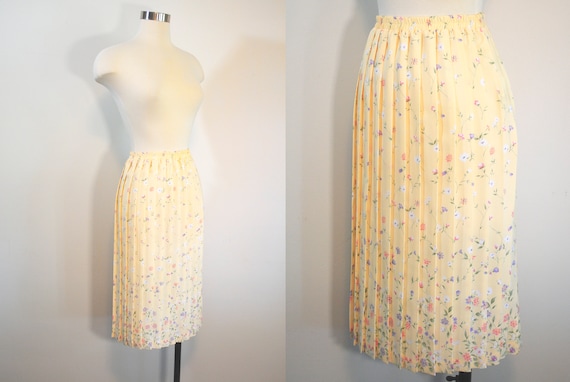 Vintage 90s Pleated Skirt - elastic waist, knife … - image 2
