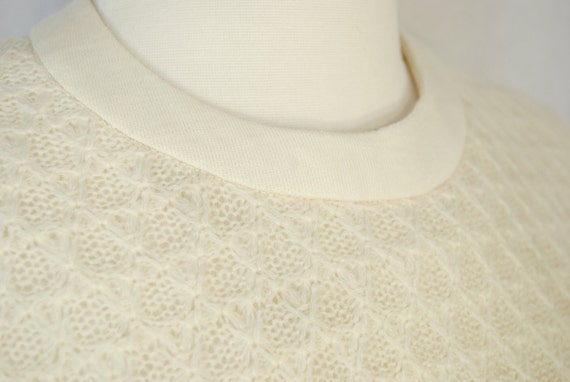 1960s Back Button Sweater - wool - ivory cream - … - image 2