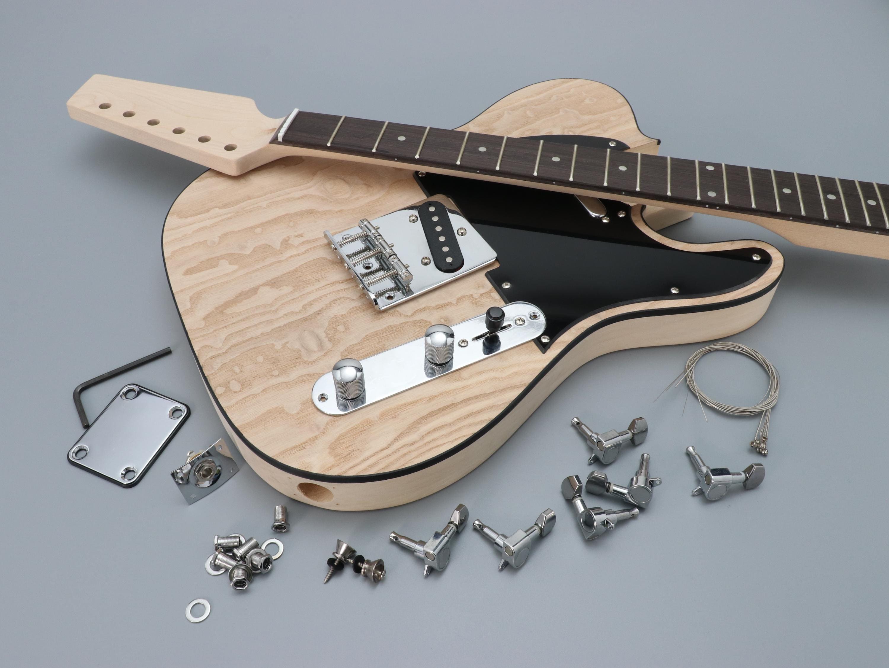 DIY Electric Guitar Kit 6 String Beginner Unfinished  Kit Basswood Body and Maple Neck