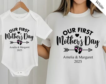 Personalized Mothers Day Shirt, Our First Mothers Day, Mother's Day Gift, First Mother's Day T-Shirt, New Mama Shirt, Mom and Me Shirts