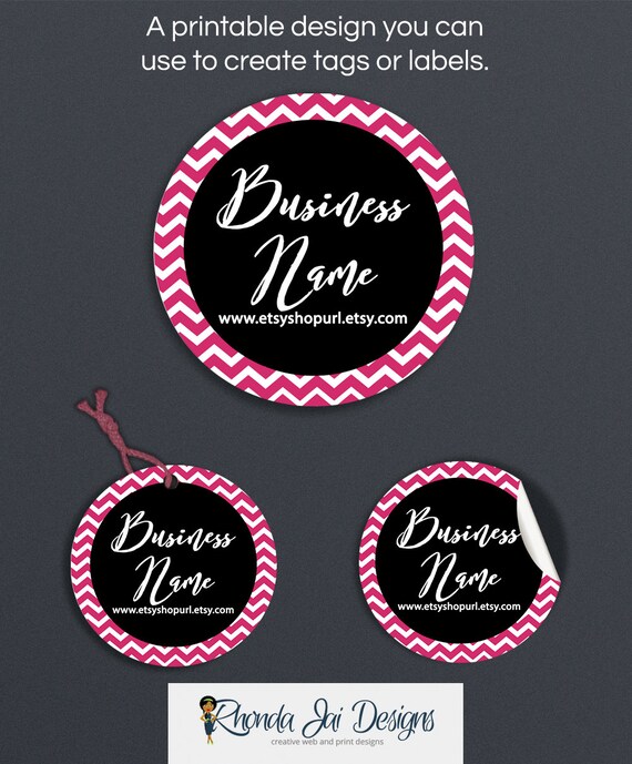 Items similar to Pink Product Tags - Product Labels - Printable Round Label or Hang Tag Design ...