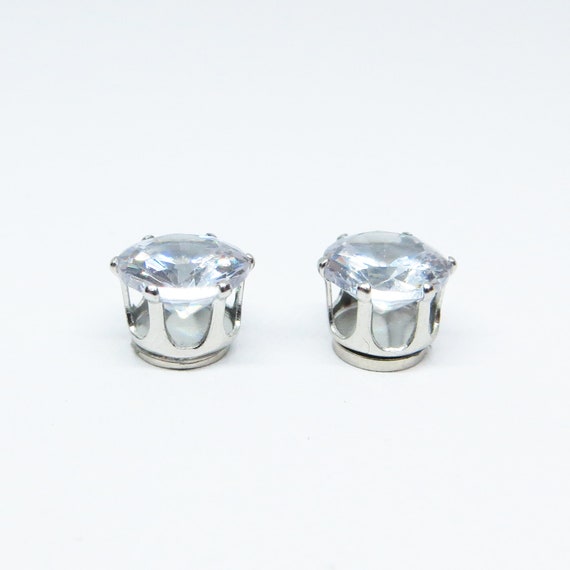 Buy Stud/magnetic Earrings Diamond in Silver 6mm, 8mm or 10mm Online in  India - Etsy
