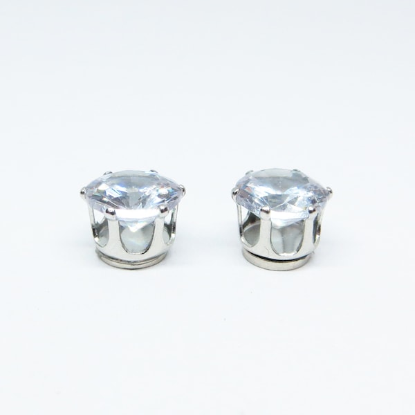 Stud/Magnetic Earrings Diamond in Silver 6mm, 8mm or 10mm