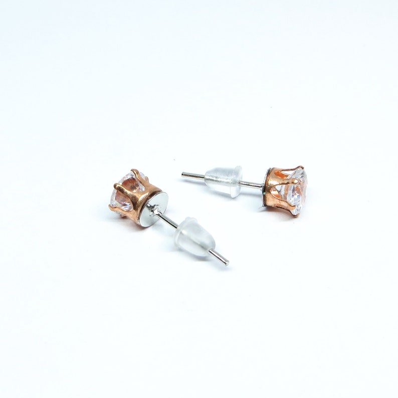 Earrings Diamond in Gold 6mm or 8mm Etsy