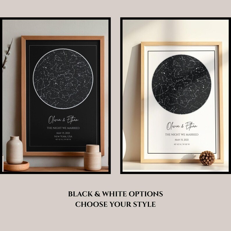 The Night We Met Custom Star Map Black | Personalized Anniversary Gift ...
