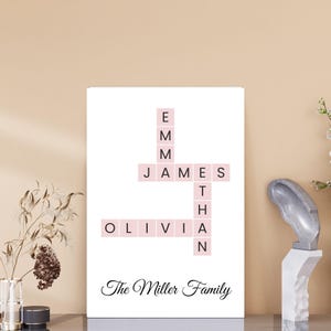 Personalized Scrabble Name Print, Custom Family Name Puzzle , Family Crossword Art, Grandparents Gift, Last Name Sign, Digital Download