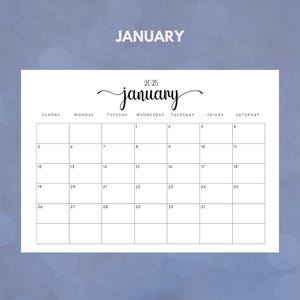 2025 Planner & Calendar 2025 Monthly Calendar Modern Monthly Planner Sunday-Monday Start 2025 A3 A4 Letter Size Wall Calendar Printable PDF