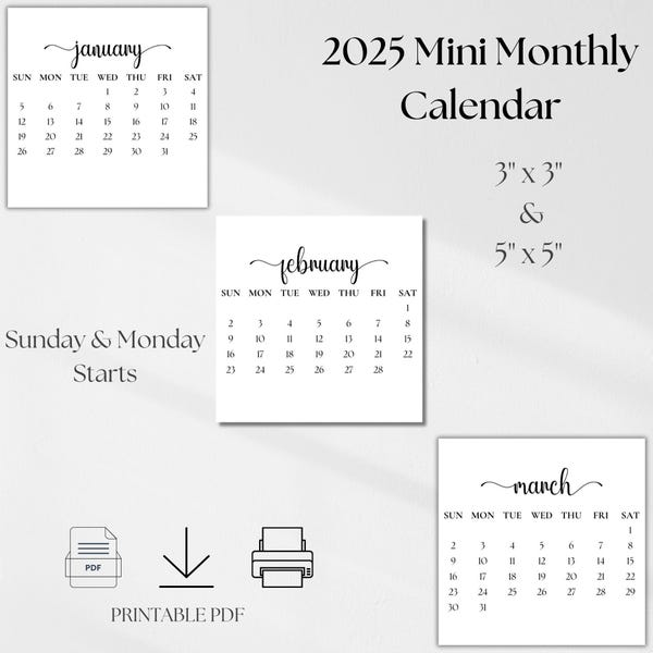 2025 Calendar Card - Etsy