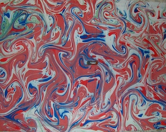 Italy   hand  marbled paper paintingSIGNED  dipinto carta marmorizzata  cm 70 x 100  273 X  39     - p027N FIRMATO