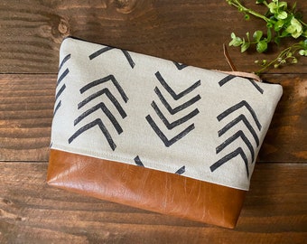 Mud Cloth Clutch Travel Bag Make Up Bag Boho Pouch Mud Cloth Pouch Hipster Clutch