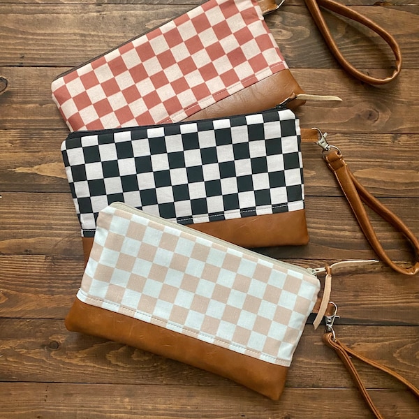 Wristlet Wallet Clutch in - Choose Your Check