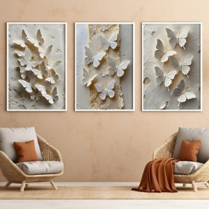 Set of 4 White Butterflies Cluster -  Delicate Butterfly Decor, Wall Art, Nursery Room Decor, Home Decor, Gift Idea