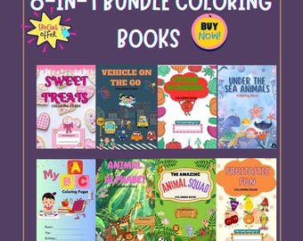 8-in-1 Coloring Books | Coloring Pages | Bundle Coloring Pages | Coloring Books for Kids | Coloring Books Printable | Coloring Pages Bundle