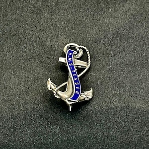 Antique Brooch Sterling Silver Royal Navy HMS Teaser Anchor Sweetheart Brooch 1917