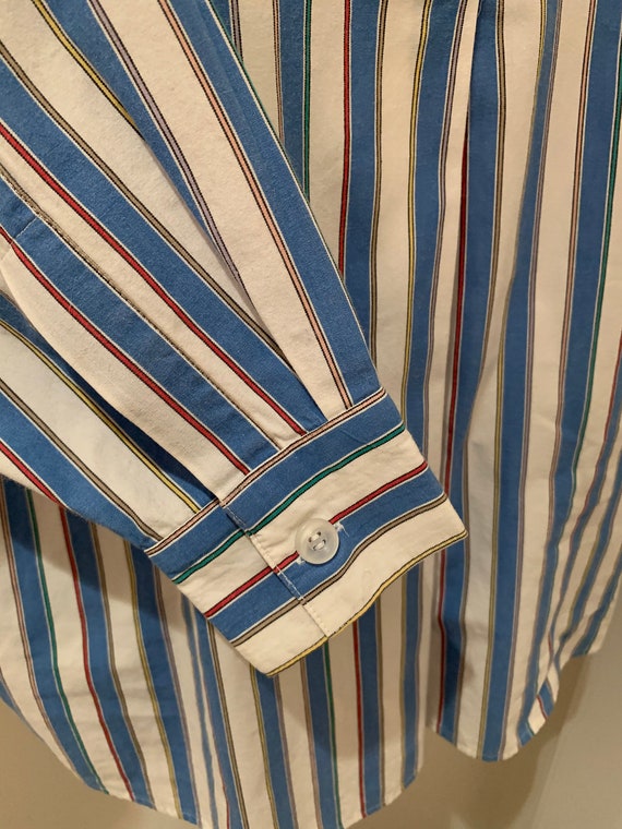 Talbots vintage striped tunic top blouse crisp Bl… - image 5