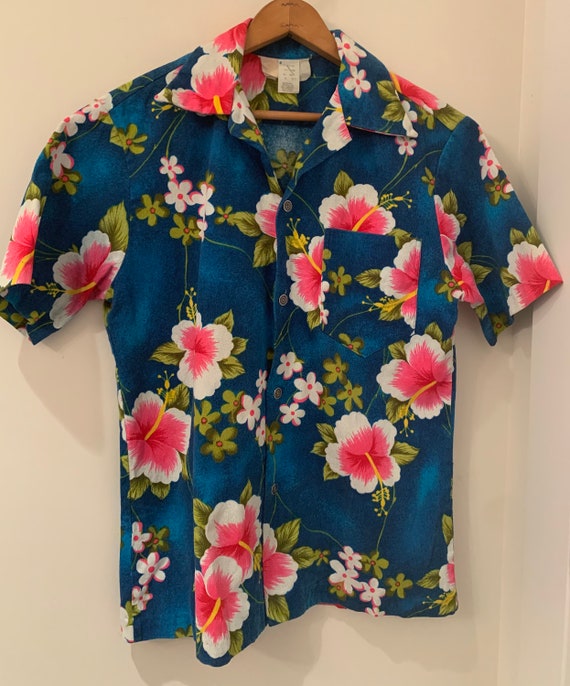 vintage Royal Hawaiian shirt bark cloth Hawaii tik