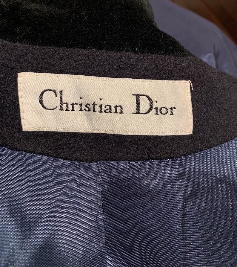 Vintage Christian Dior Military Coat Gold Logo Buttons Navy | Etsy