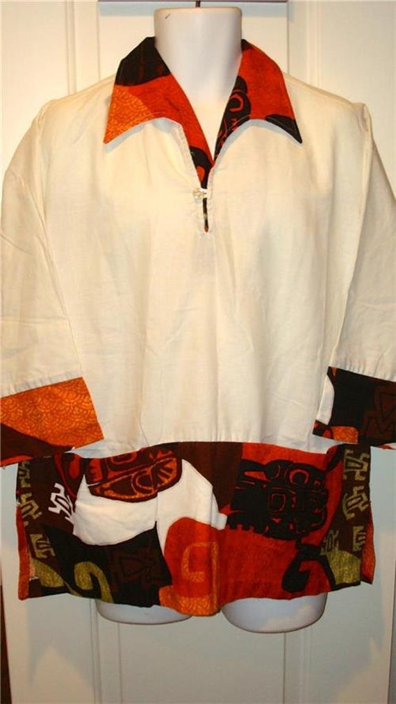 Vintage PARADISE HAWAII shirt tunic Hawaiian Barkc