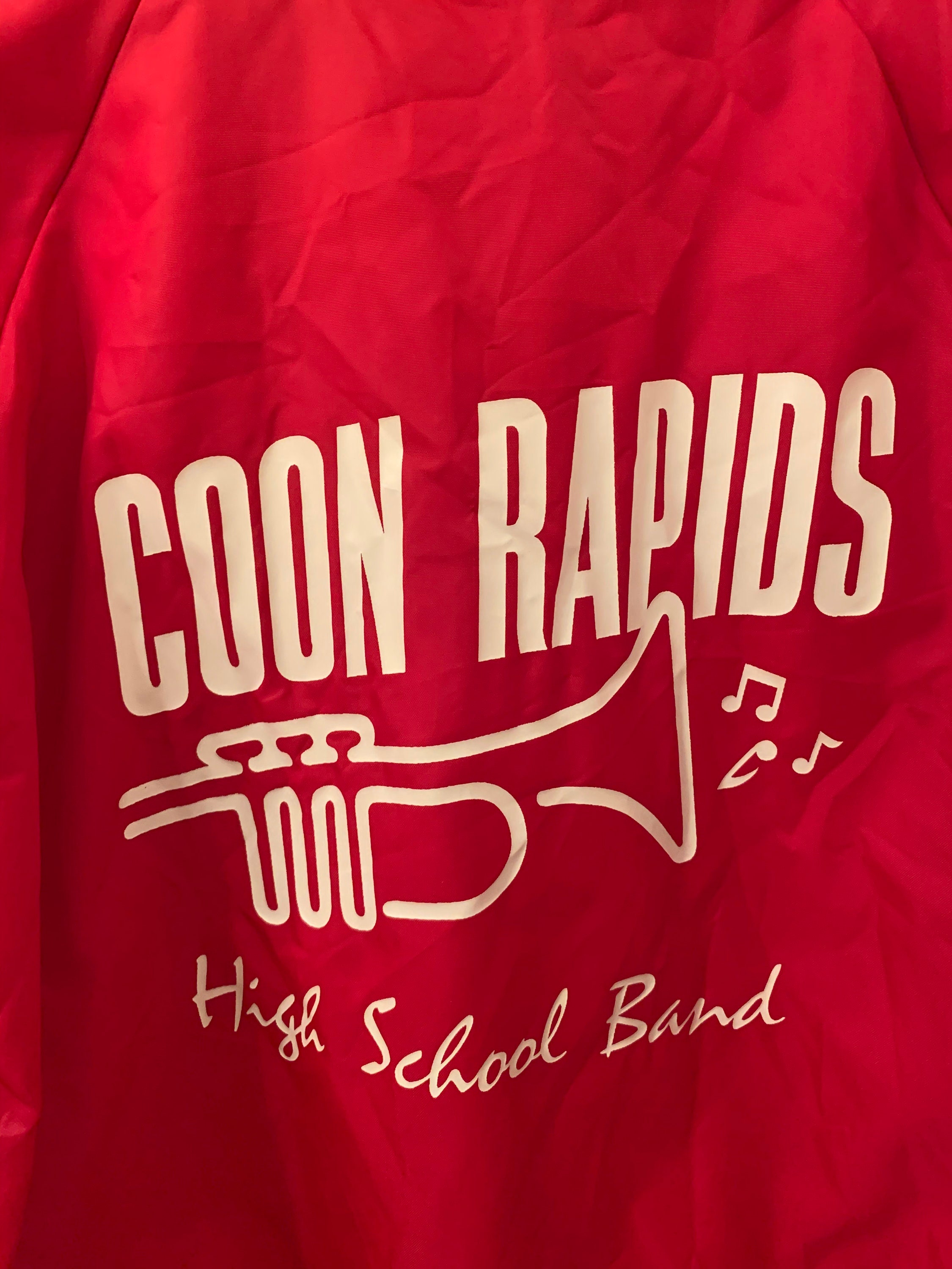 Coon Rapids High School Band Jacket Lined Overhead Anorak Coat Trumpet