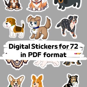 Watercolor Dog Clipart Bundle: 72 Puppy Portrait Prints (PDF File)
