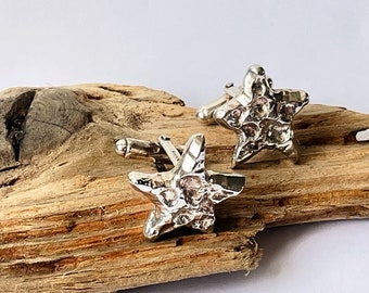 Star  Cuff Links 925 Sterling Silver Men's Accessories  - Hallmarked