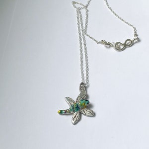 Silver Dragonfly Pendant Necklace with Enamelled Body, 925 Sterling Silver HALLMARKED image 8