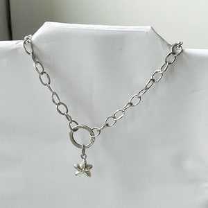 Sterilng Silver Statement Chain Necklace with Star Pendant Hallmarked image 4