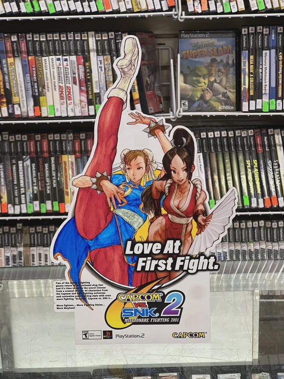 Capcom vs. SNK 2 Standee 2001 Chun Li / Mai Custom Display Countertop Standee
